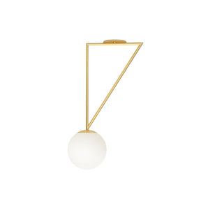 Triangle and Globe C01 Ceiling Lamp - Brass