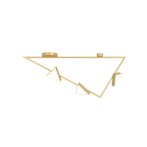 Triangle with Flat Triangles Ceiling Lamp - Brass