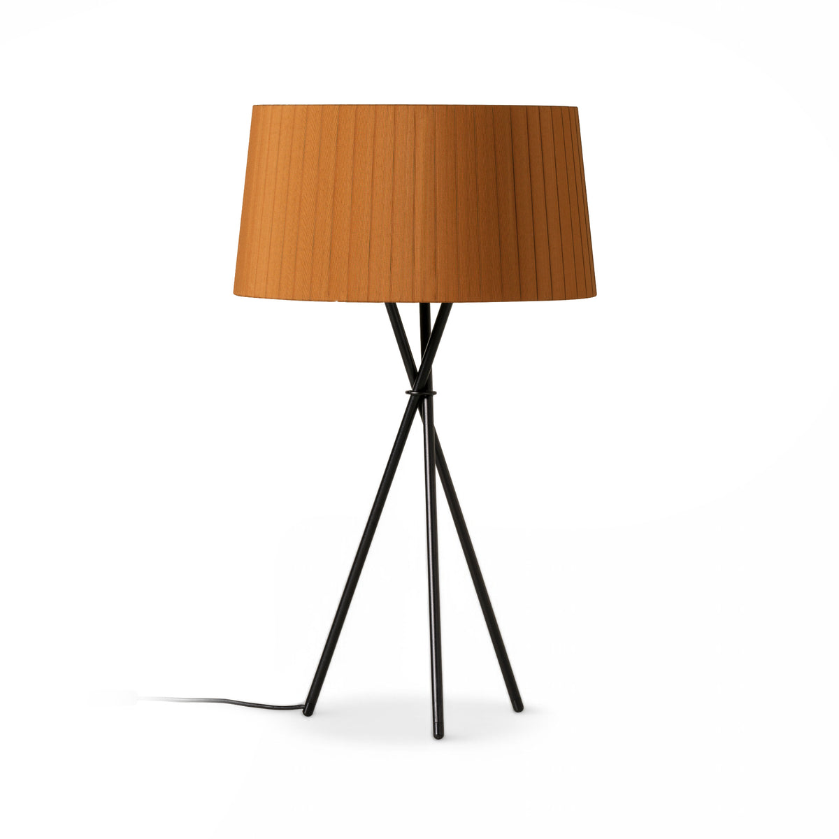 Tripode Table Lamp – 45x75 / Ribbon Lampshade (Mustard Raw Color)-1