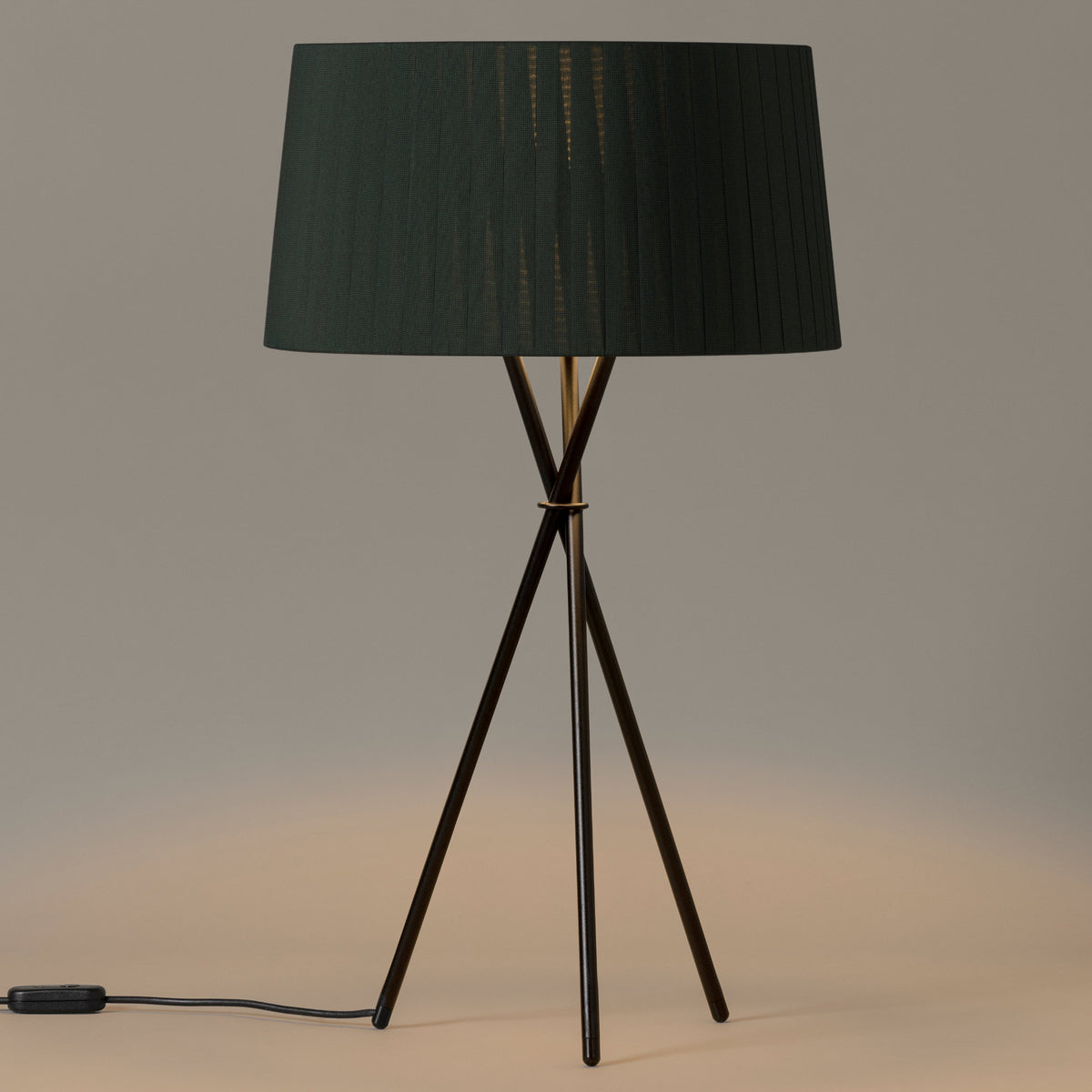 Tripode Table Lamp – 45x75 / Ribbon Lampshade (Green Raw Color)-2