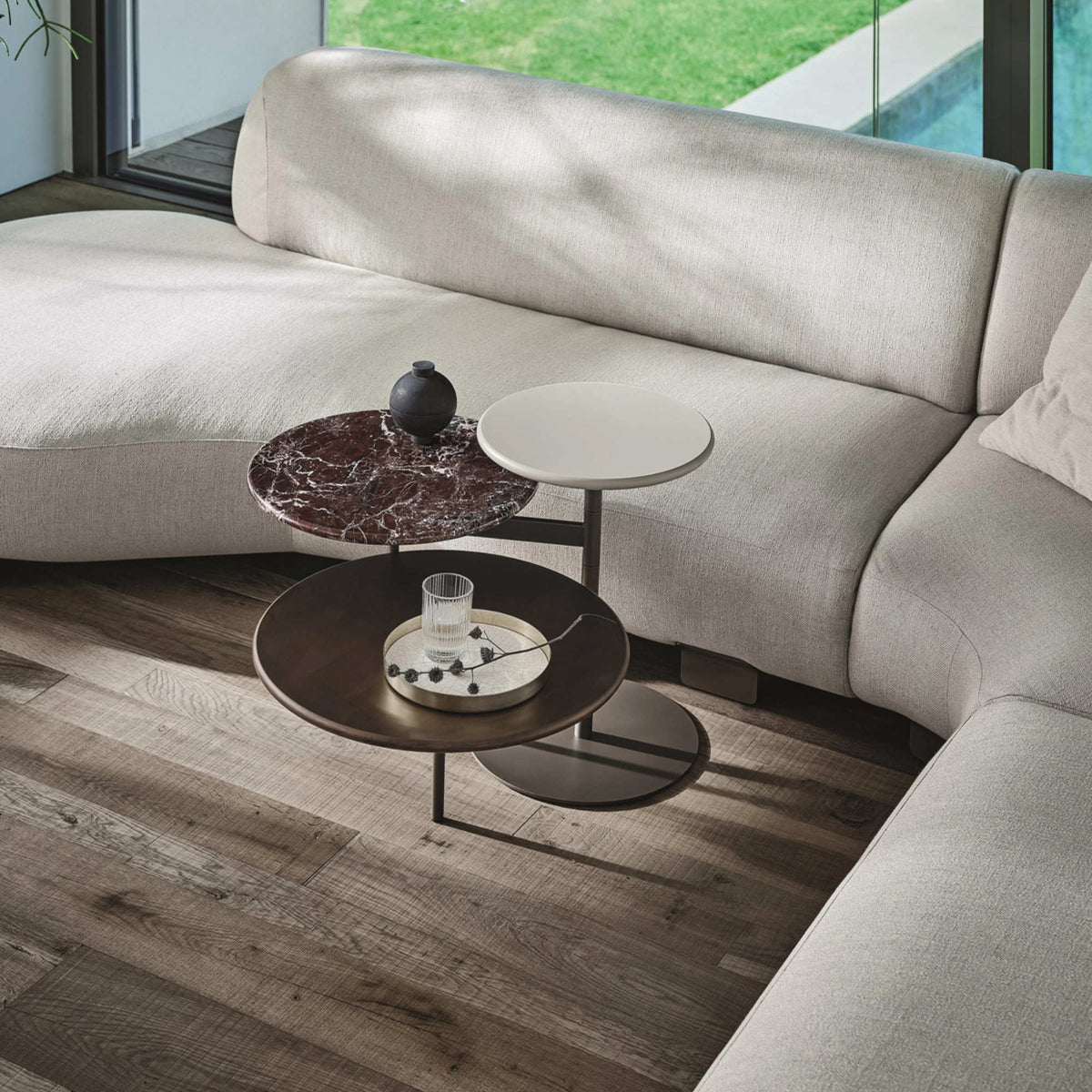 Ditre Italia - Tris Side Table - Light Brown (ME11) / Light Grey (LE10 ...