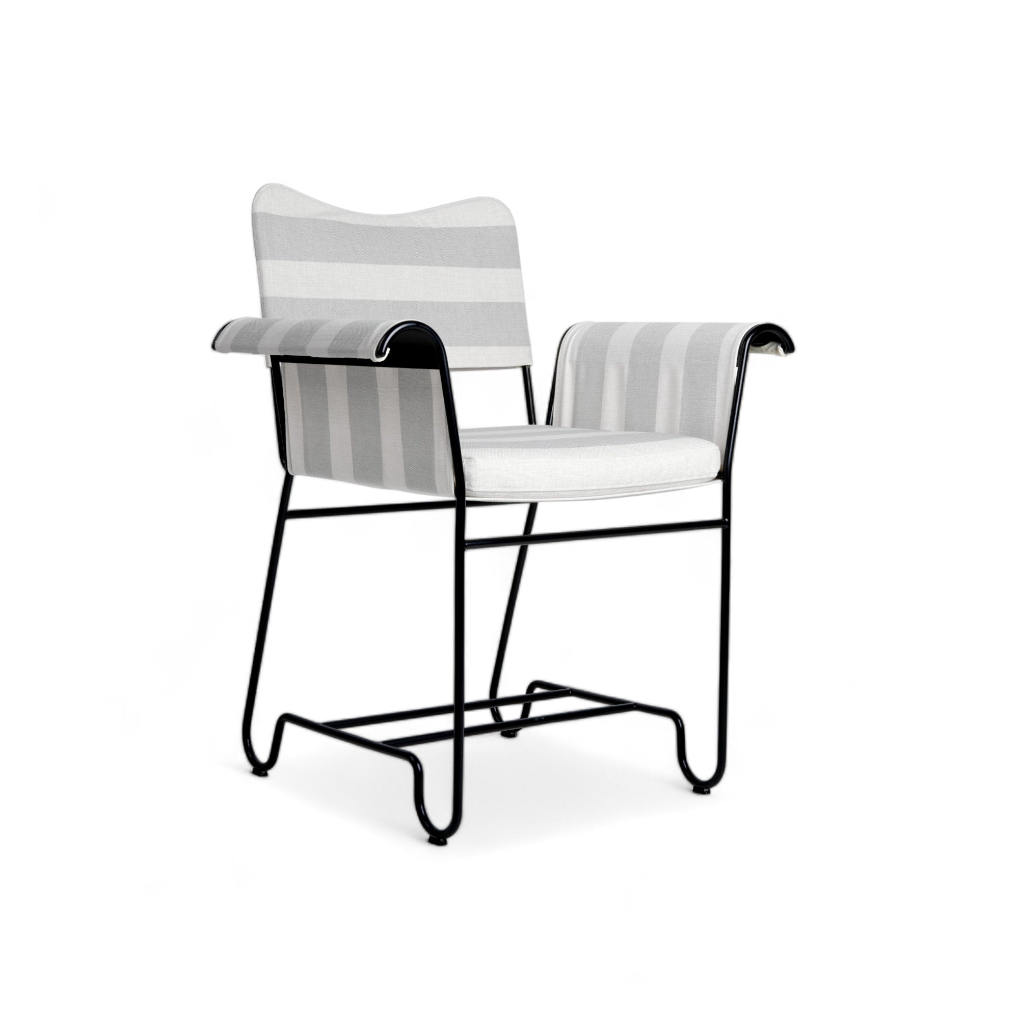 Tropique 44369 Outdoor Dining Chair - Black/Fabric A (Leslie Stripe 020)-1