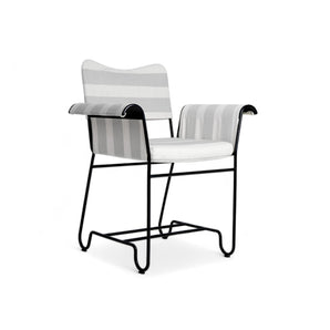 Tropique 44369 Outdoor Dining Chair - Black/Fabric A (Leslie Stripe 020)