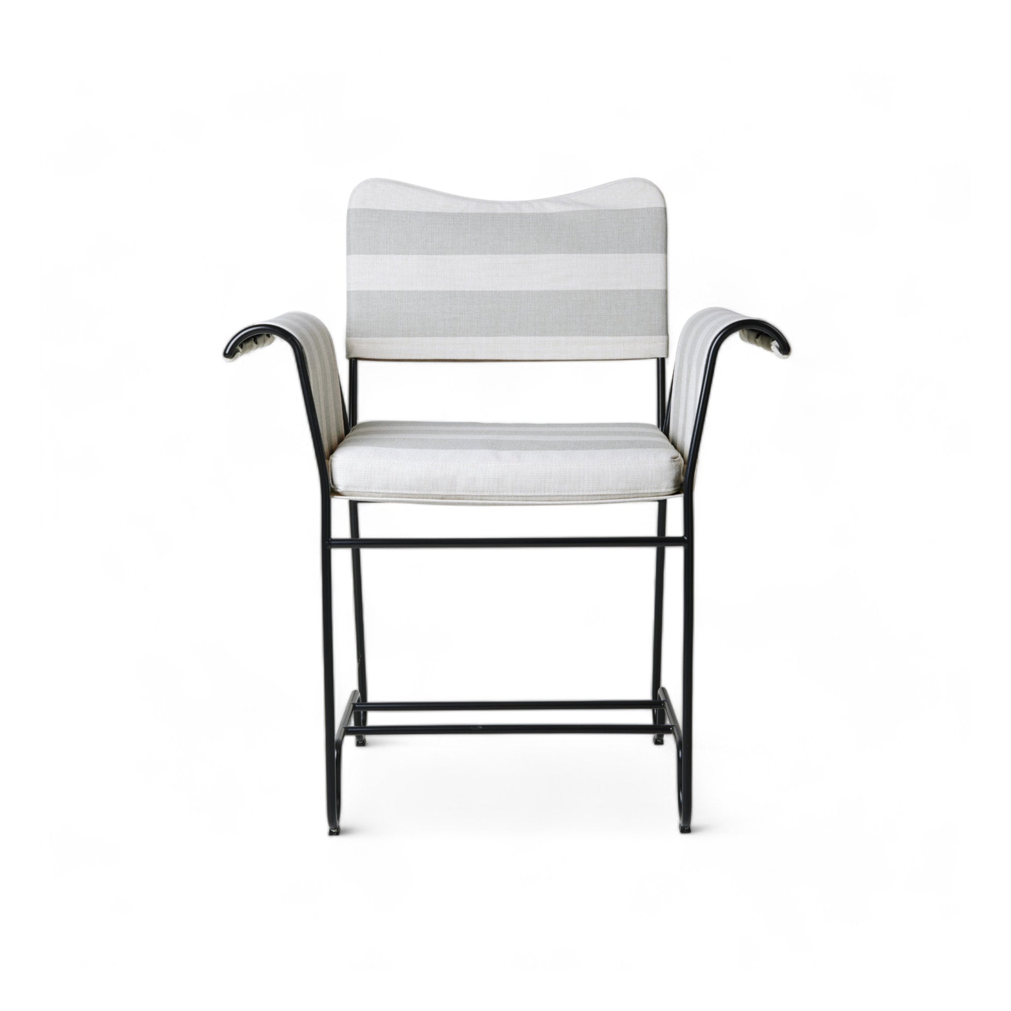 Tropique 44369 Outdoor Dining Chair - Black/Fabric A (Leslie Stripe 020)-3