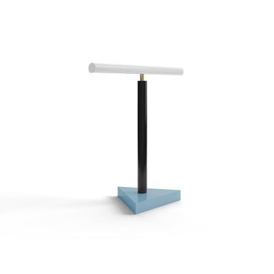 Tube With Triangle D01 Table Lamp - White/Blue/Black