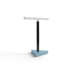 Tube With Triangle D01 Table Lamp - White/Blue/Black