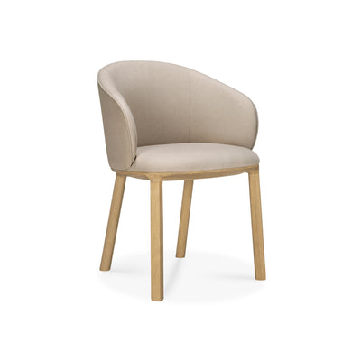 Unda 50695 Dining Chair - Varnished Oak/Fabric (Salt)