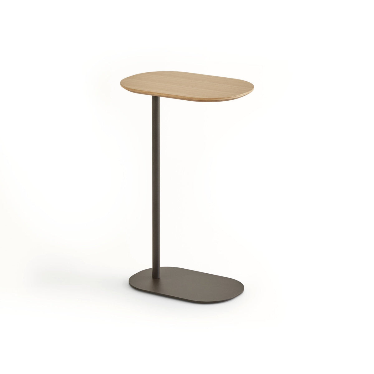 Une Side Table – 42x28x66 / Metal (Graphite) / Wood (Natural Oak)-1