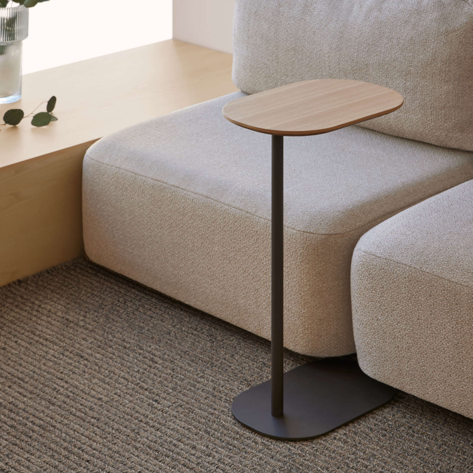 Une UNE-42 Side Table - Taupe/Ash Stained Oak-4