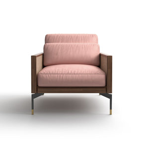 كرسي بذراعين Modern Epoque 115010 - جوز/قماش إضافي (Azimut 700)