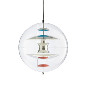 VP Globe 50 Pendant Lamp - Chrome/Red/Blue