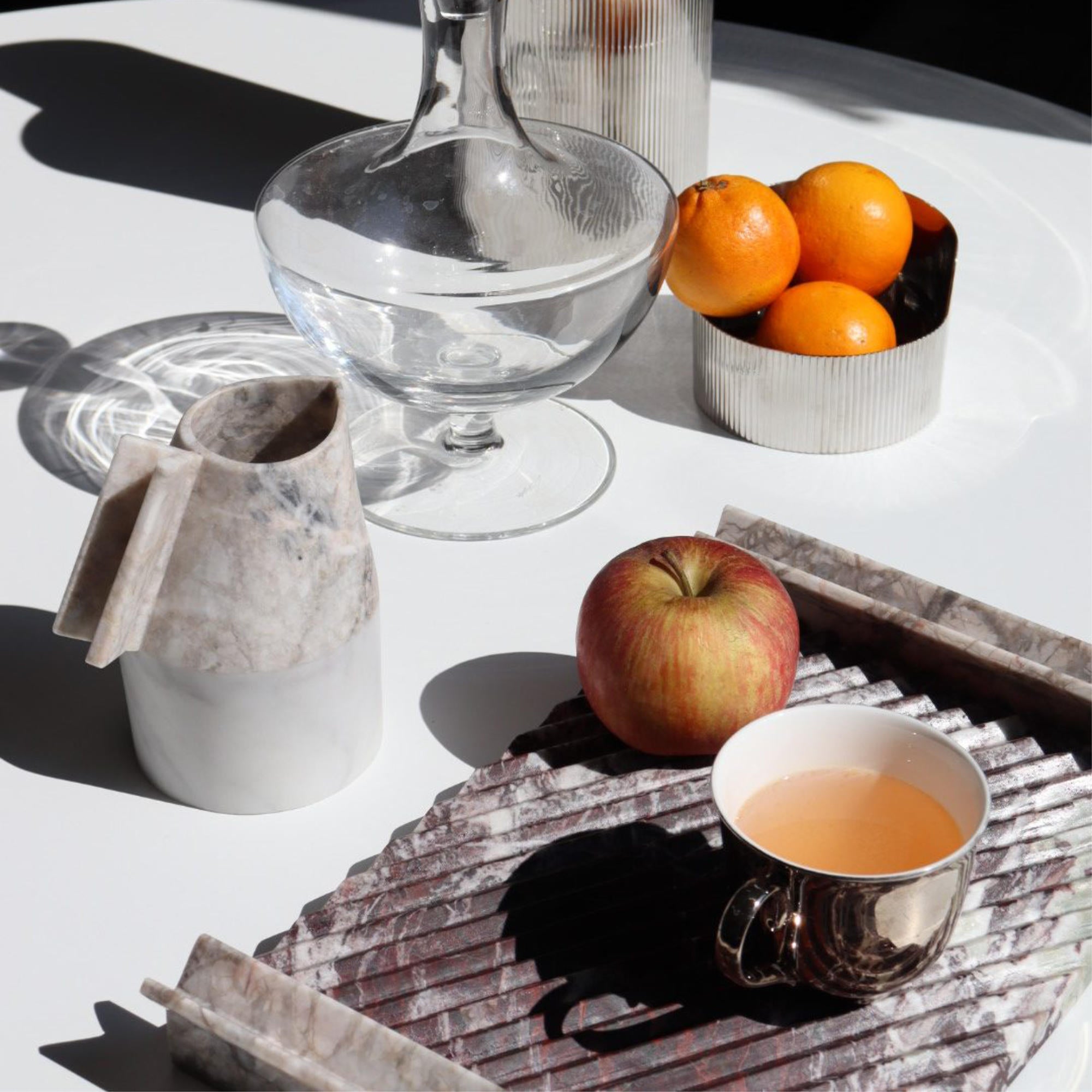 Versi Small Tray - Red Levanto Marble/Fior di Pesco Carnico Stone-3