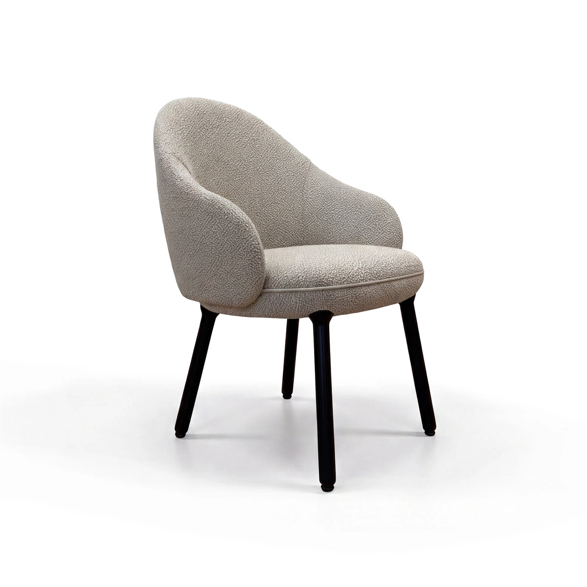 Monte 27064 Dining Chair - Beech Solid Black/Fabric 1 (Astonish Linen)-1