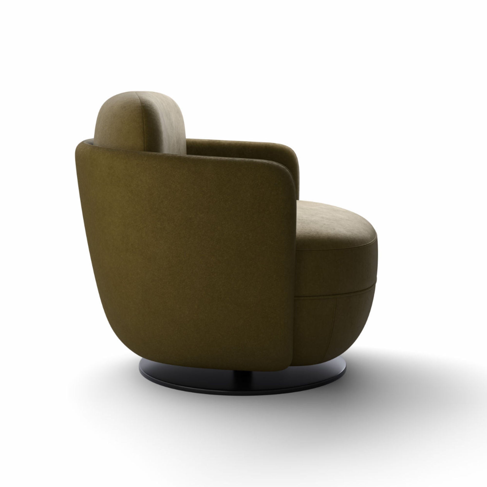 Miles 29512 Lounge Swivel Armchair - Black Metal/Fabric 1 (Riviera Moss)-3