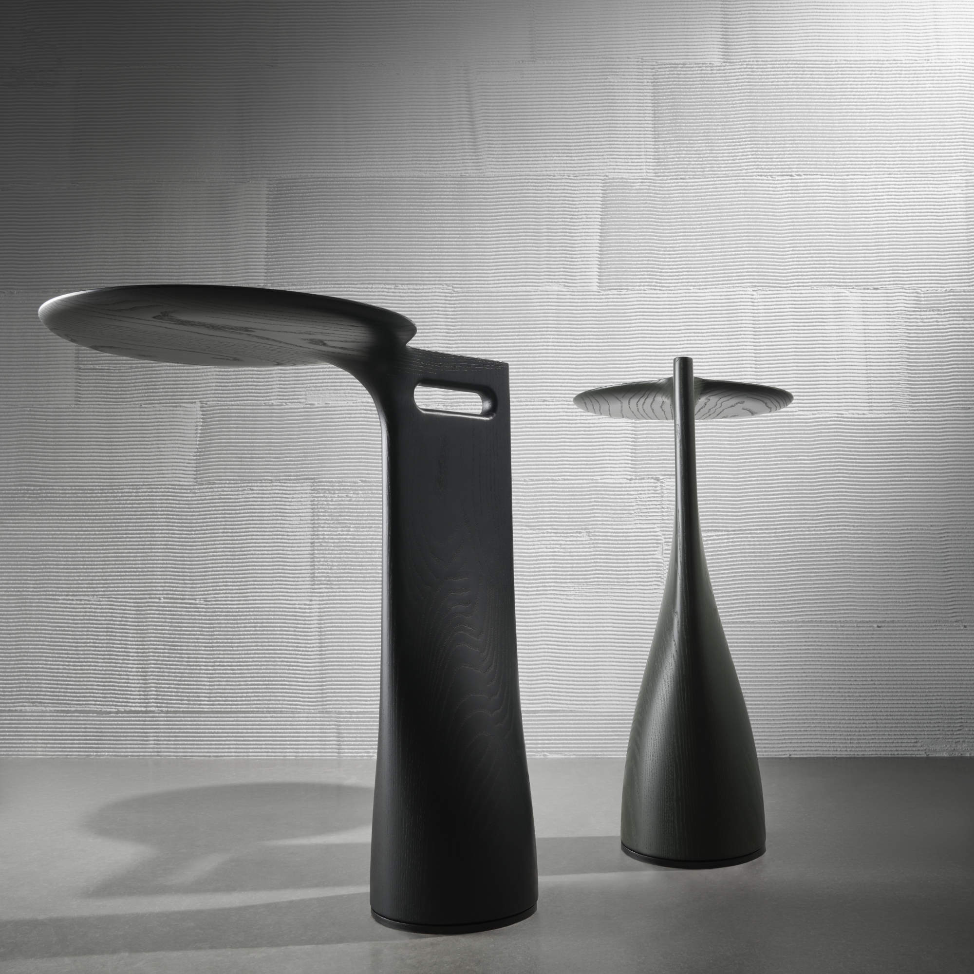 Tuky Side Table - Black/Leather (Nappa Basalt)