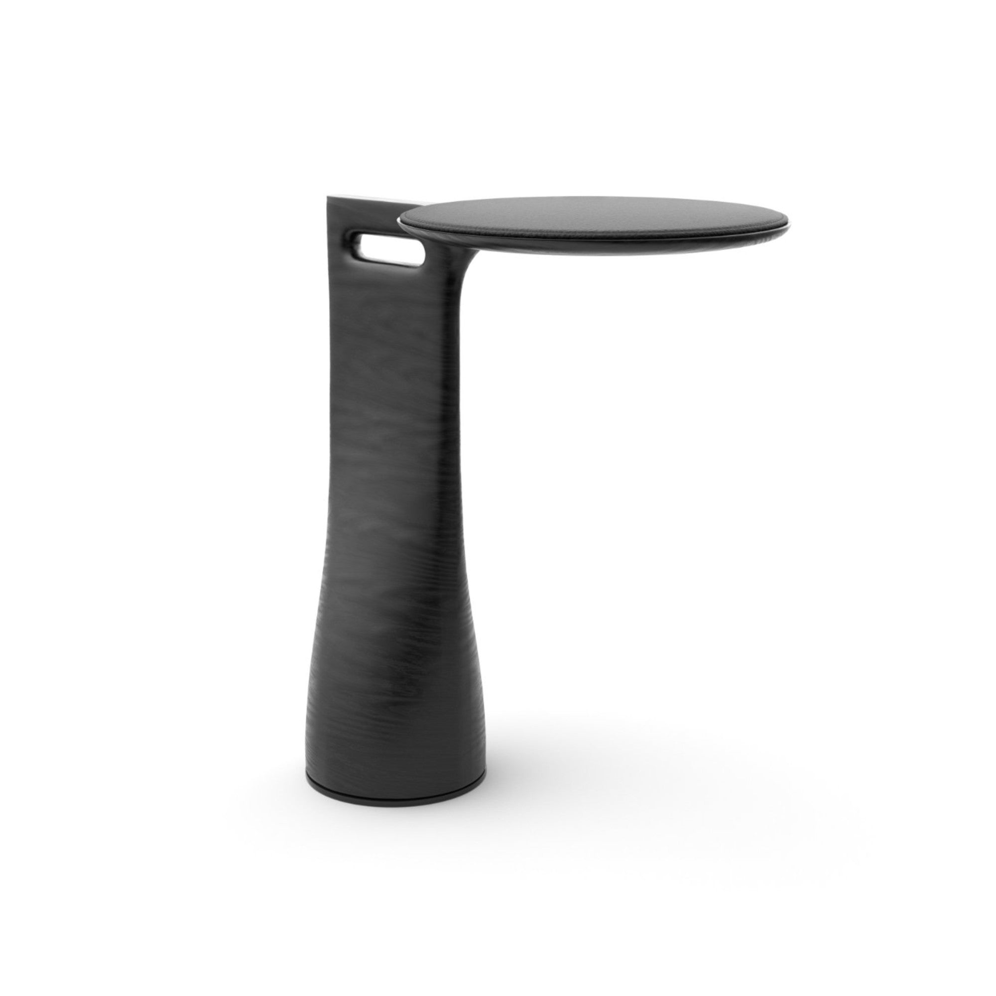 Tuky Side Table - Black/Leather (Nappa Basalt)