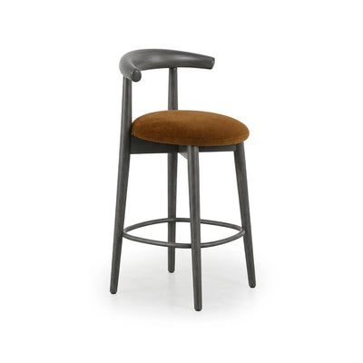 Carinzia 28165 Barstool - Solid Black Ash/Fabric 1 (Riviera Cognac)