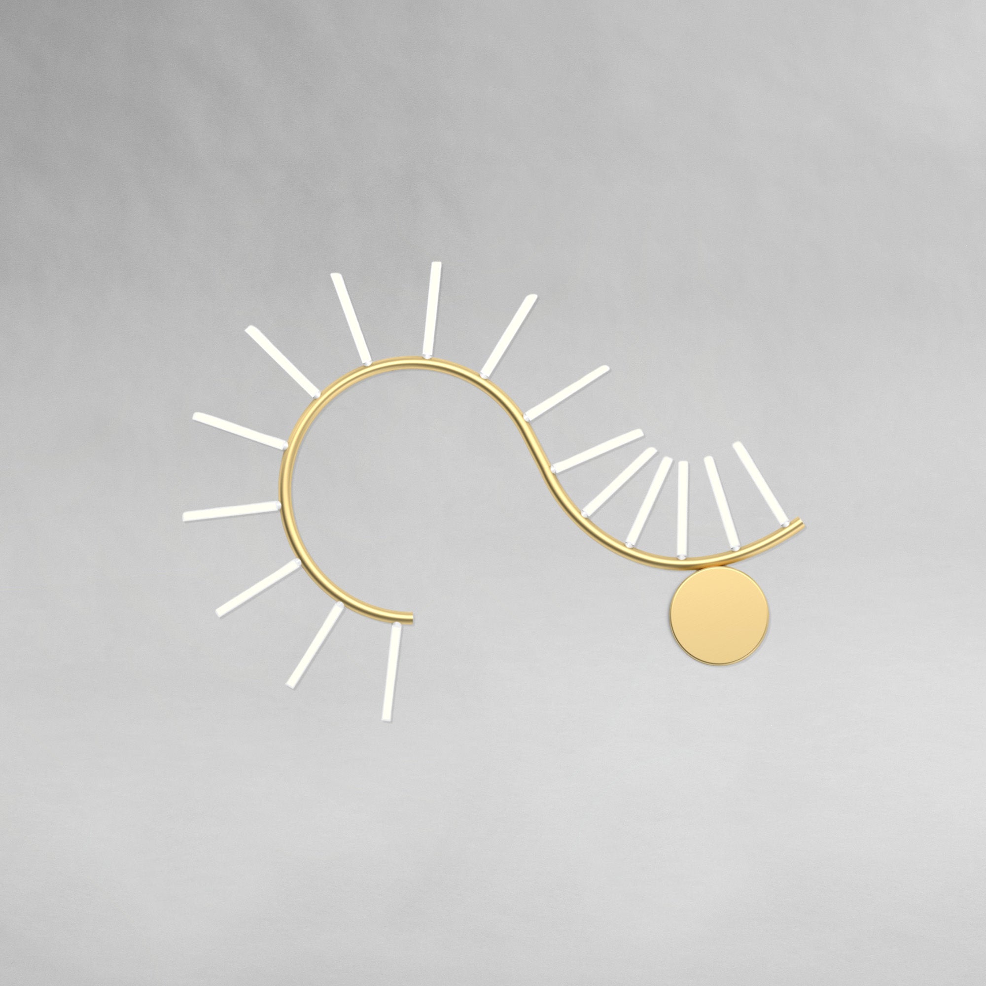 Waves W03 Wall Lamp - Brass