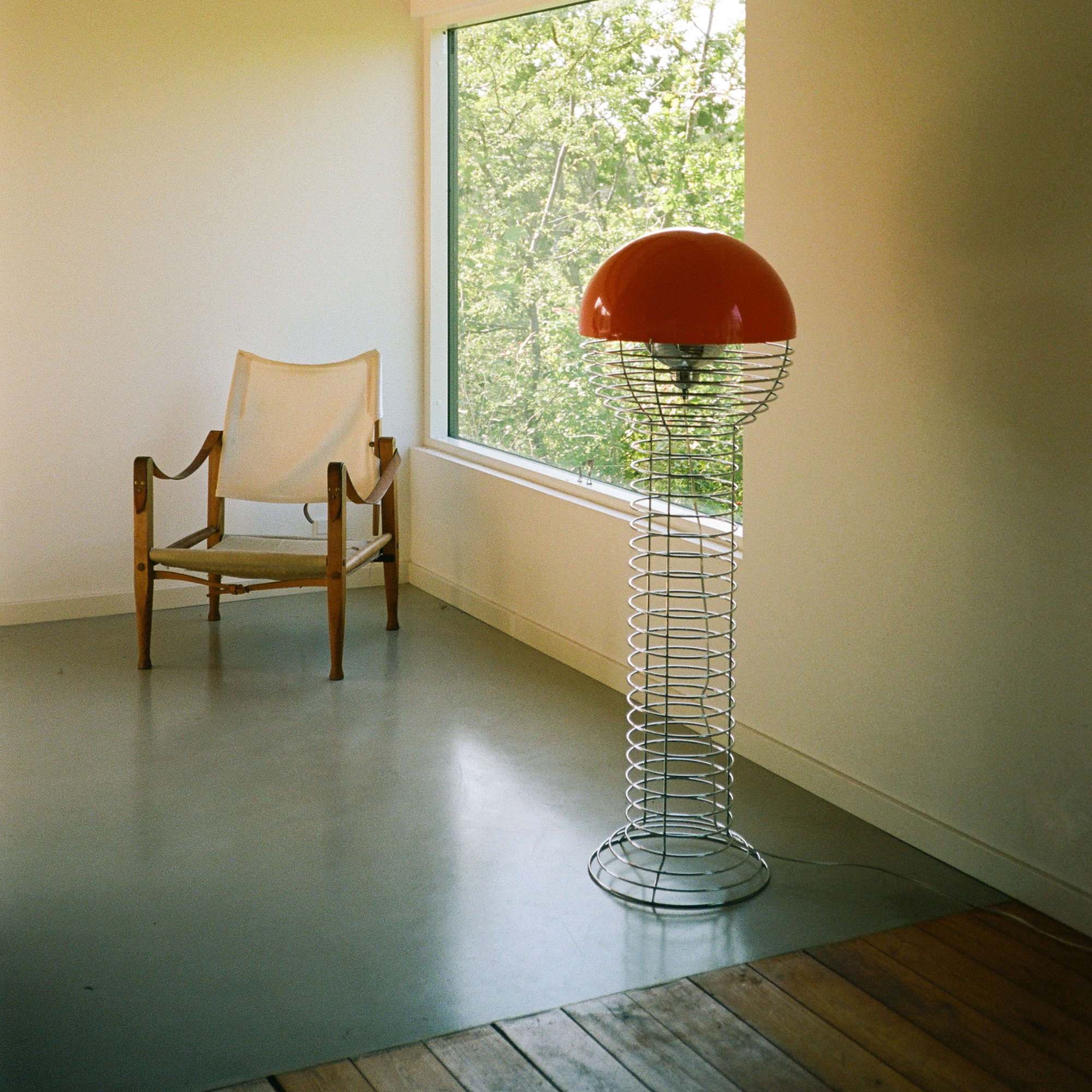 Wire 40 Floor Lamp - Chrome/Orange-2