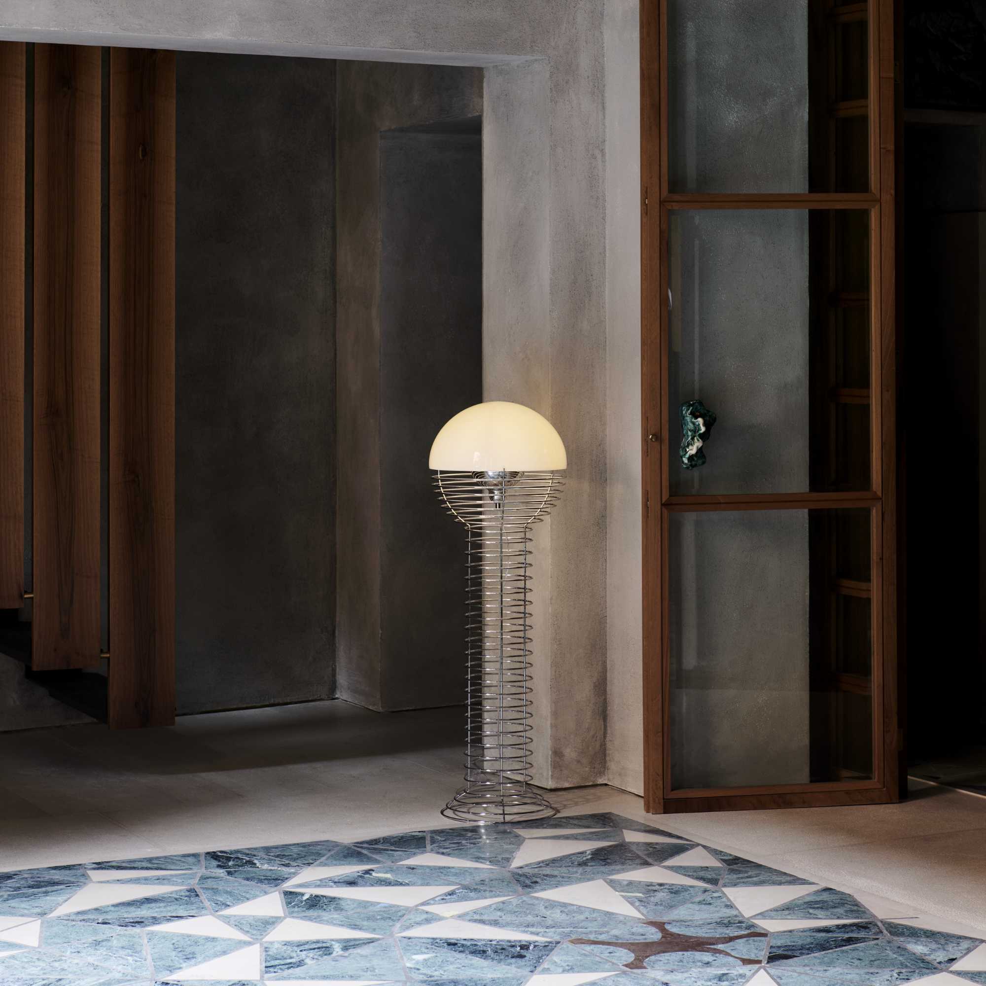 Wire 40 Floor Lamp - Chrome/White-3