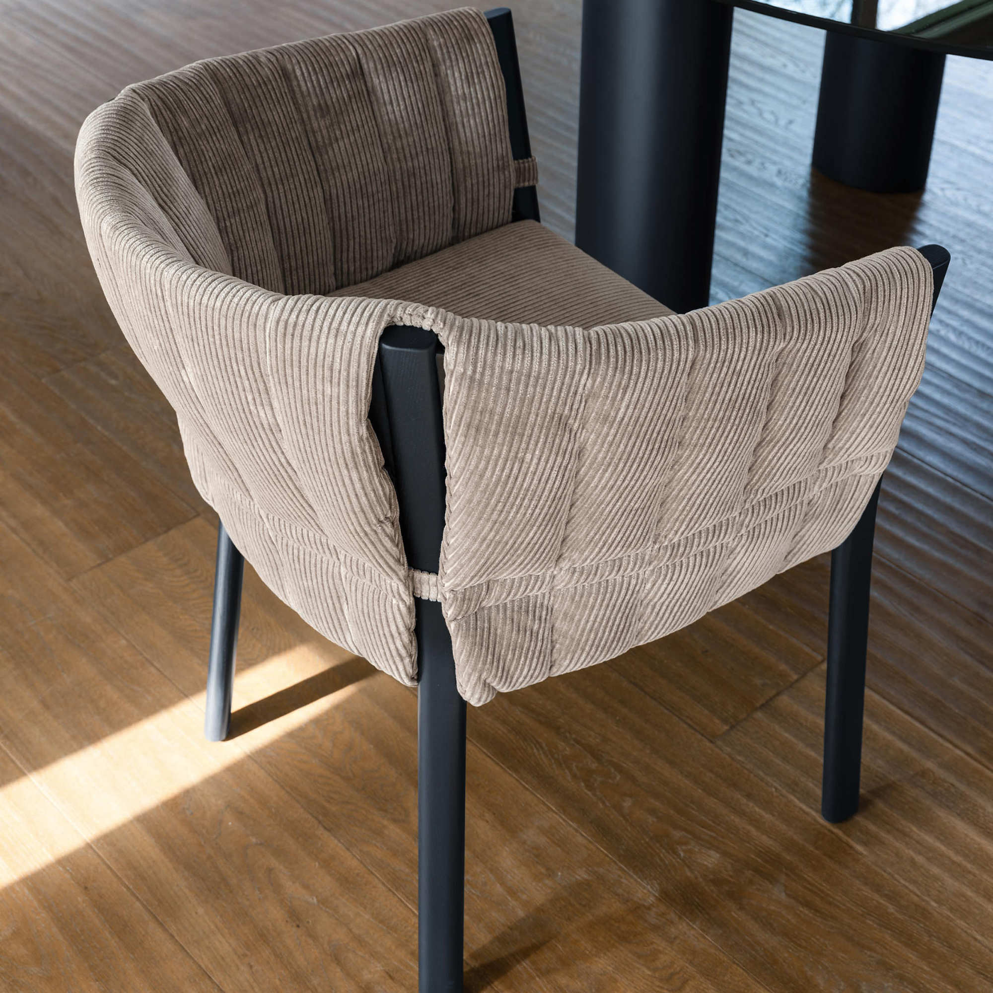 Yelek Dining Chair - Taupe/Fabric C (Corduroy Annie Hall)-4