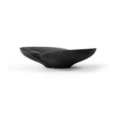 Kala Full Base Carved Bowl - Low/Maple Black