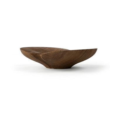 Kala Full Base Carved Bowl - Low/Walnut Oil