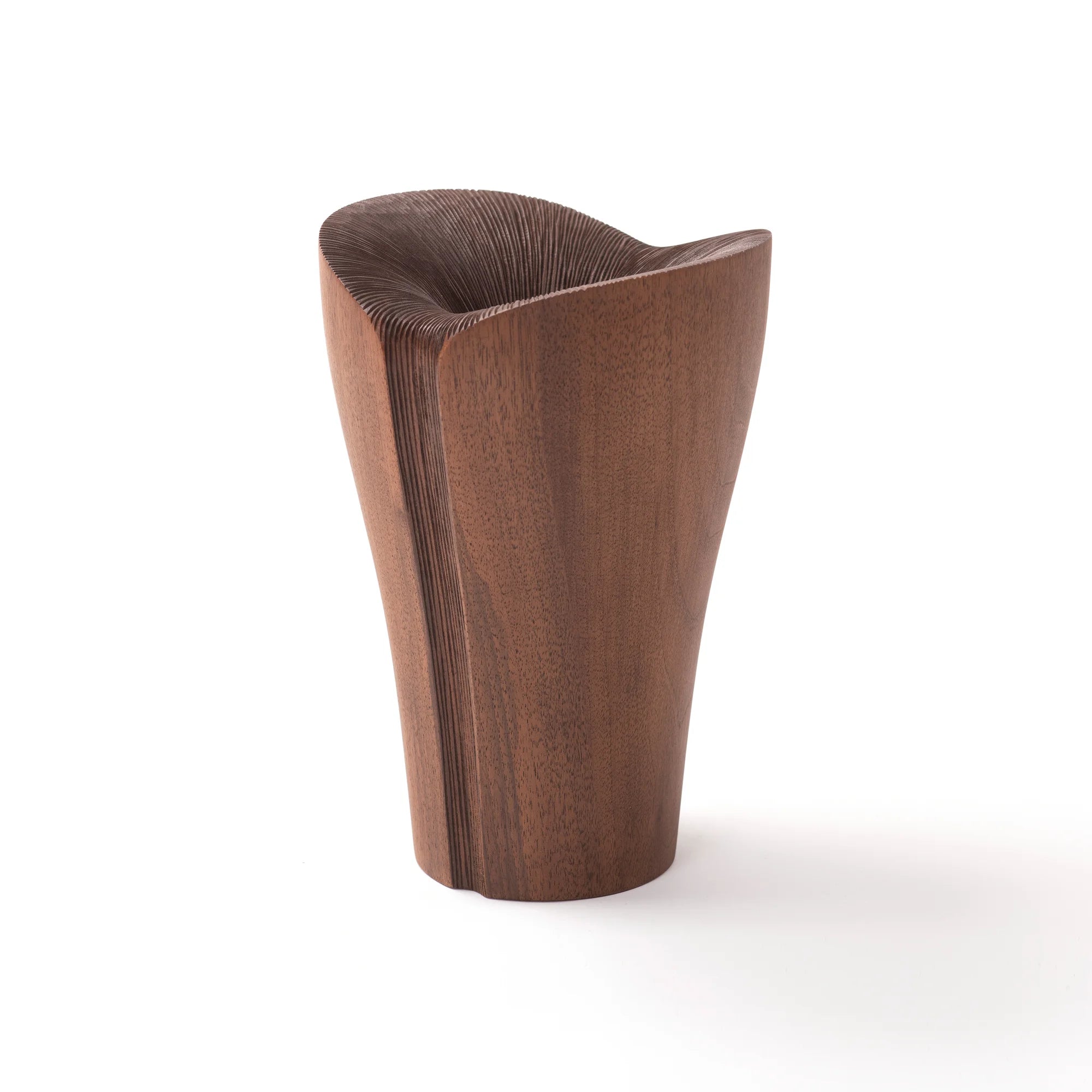 Kala Carved In The Middle Bowl - Tall/Walnut Oil-1