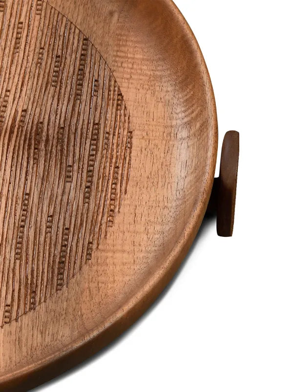 Mati Carving on Feet Tray - Small/Walnut Oil-3