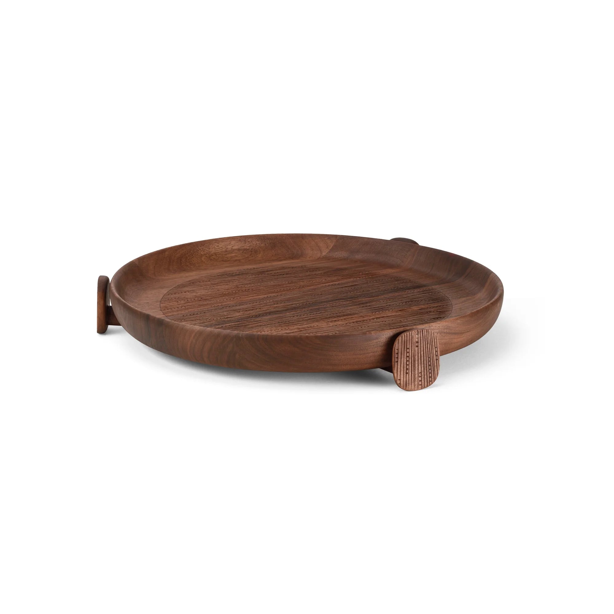 Mati Carving Only On Feet Tray - Large/Walnut Oil-1