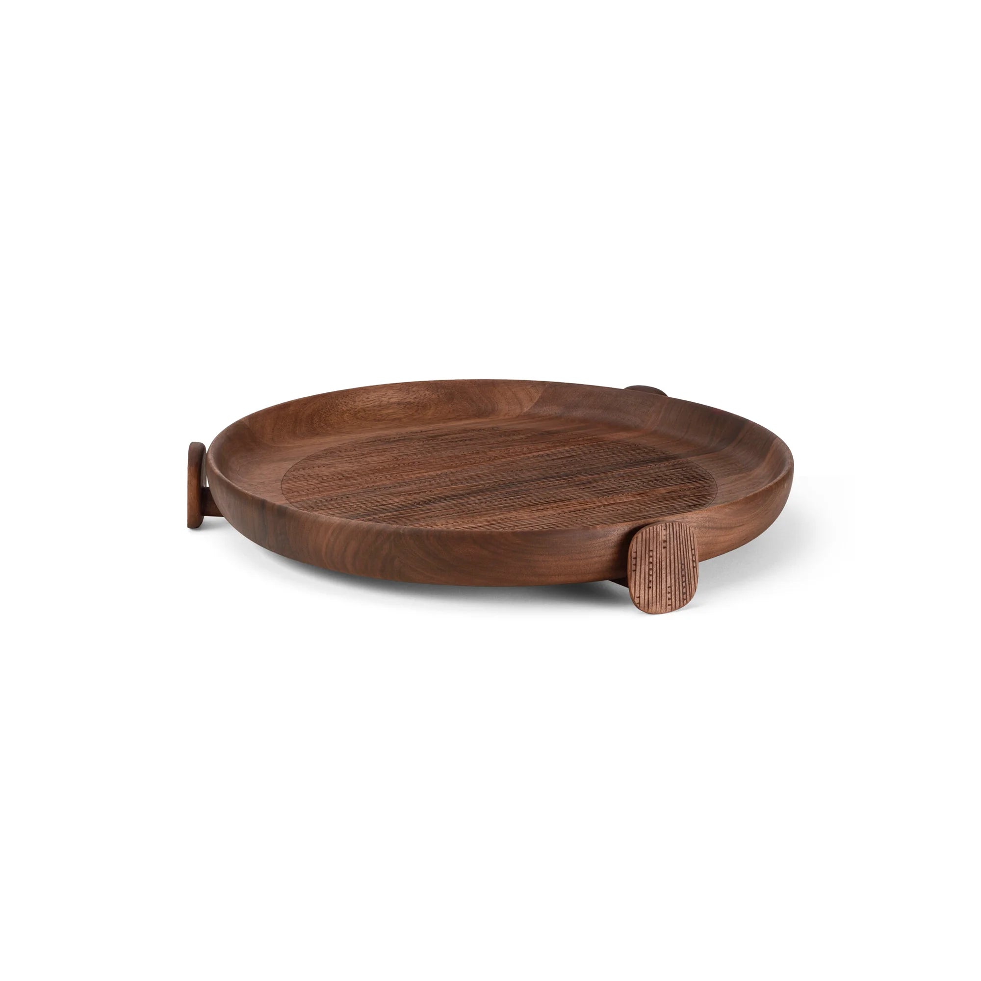Mati Carving on Feet Tray - Small/Walnut Oil-1
