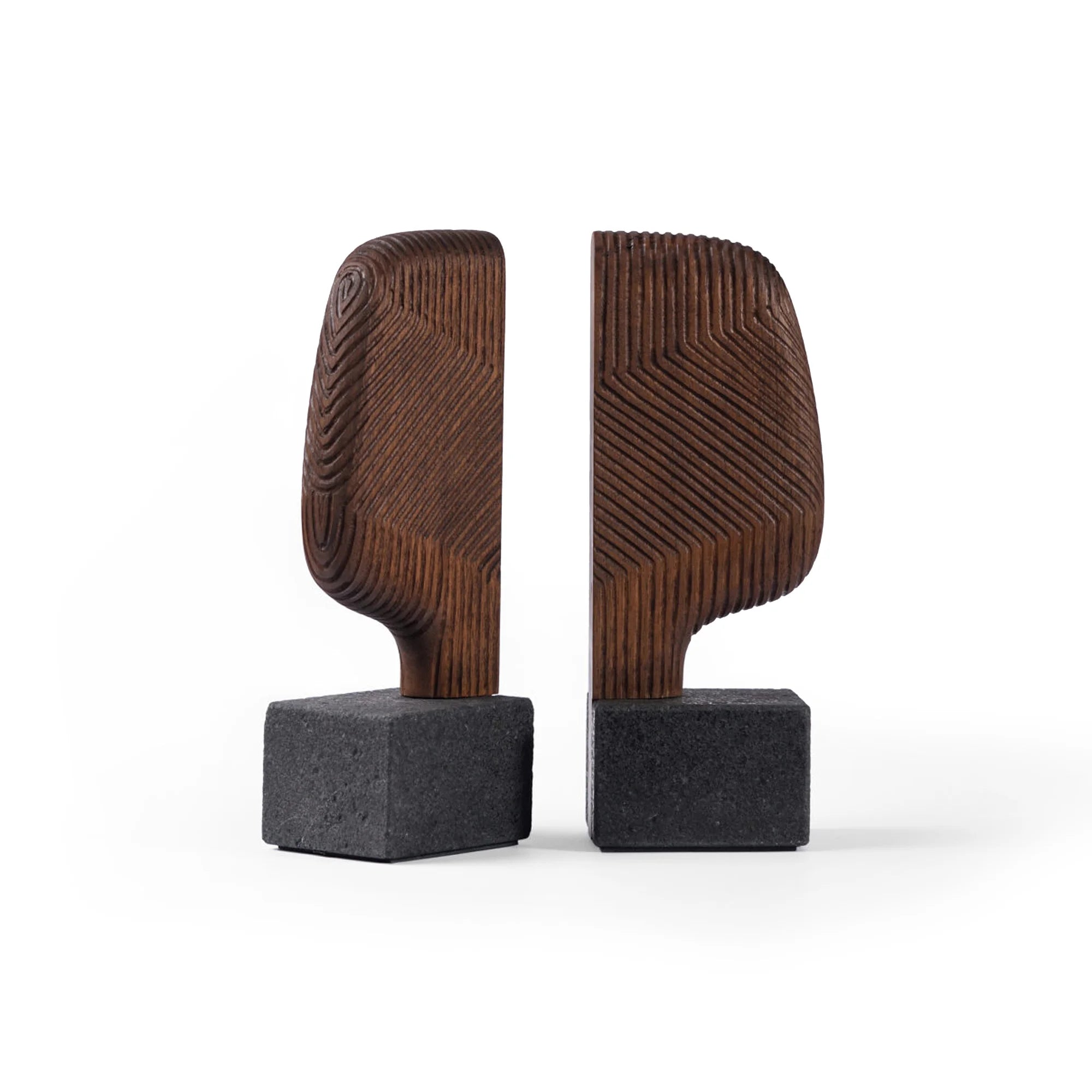 Moai Bookend - Walnut Oil (Set)-1