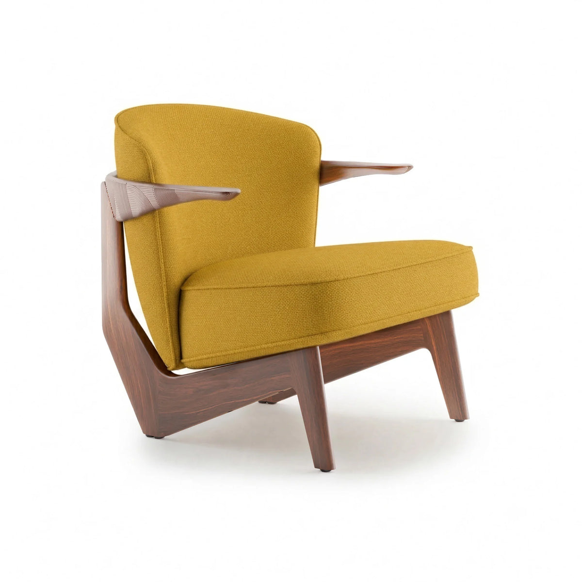 Sova Lounge Chair - Walnut Oil/Fabric (Merit 466444 025 Sunflower)