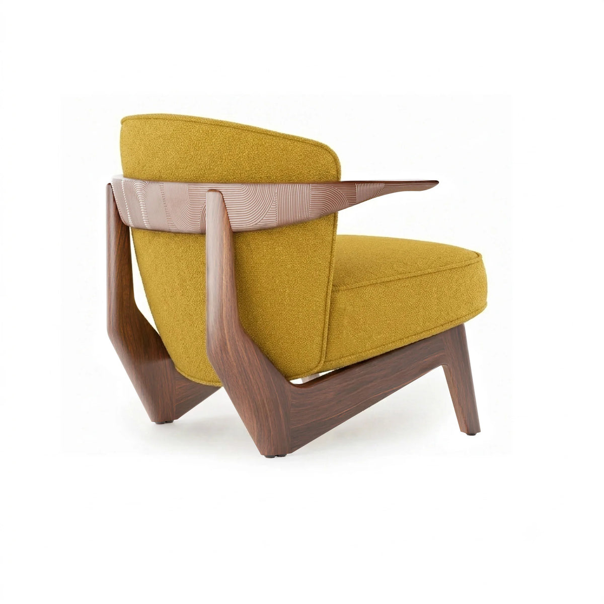 Sova Lounge Chair - Walnut Oil/Fabric (Merit 466444 025 Sunflower)