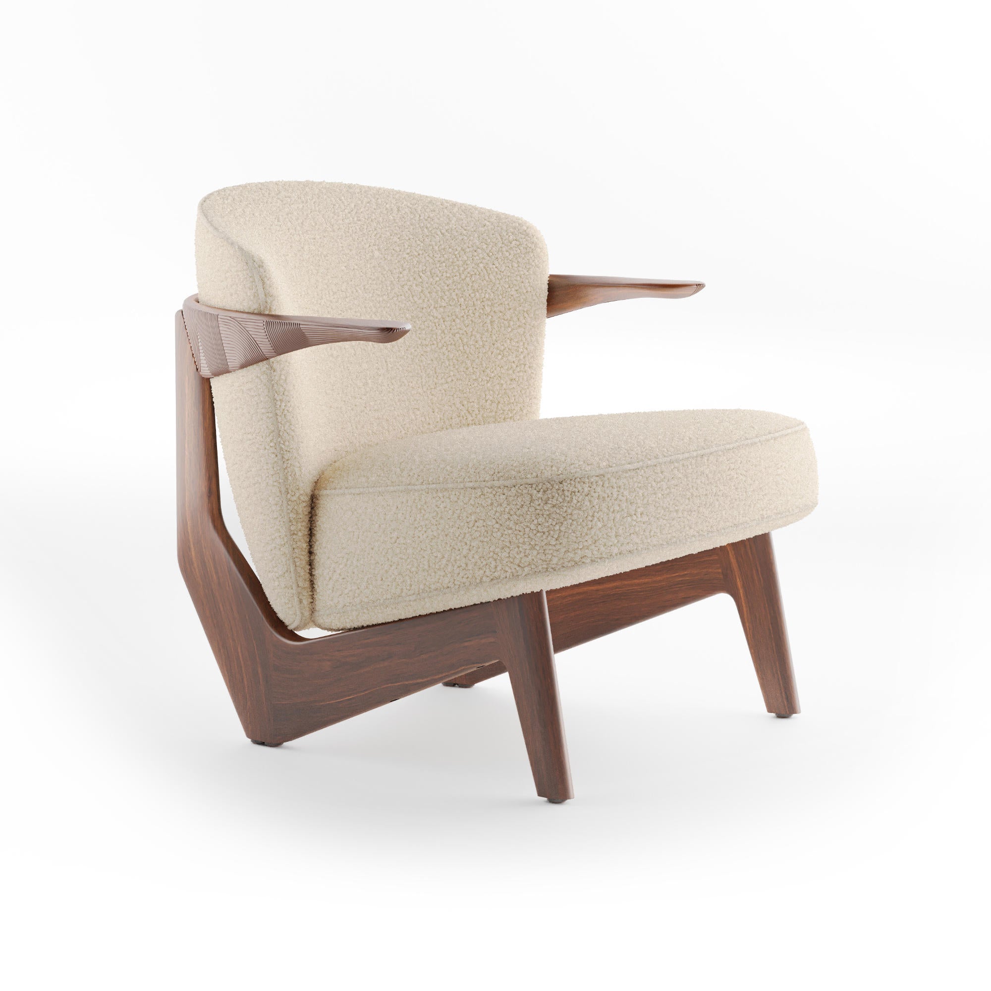 Sova Lounge Chair - Walnut Oil/Fabric (Baru 0200)-1
