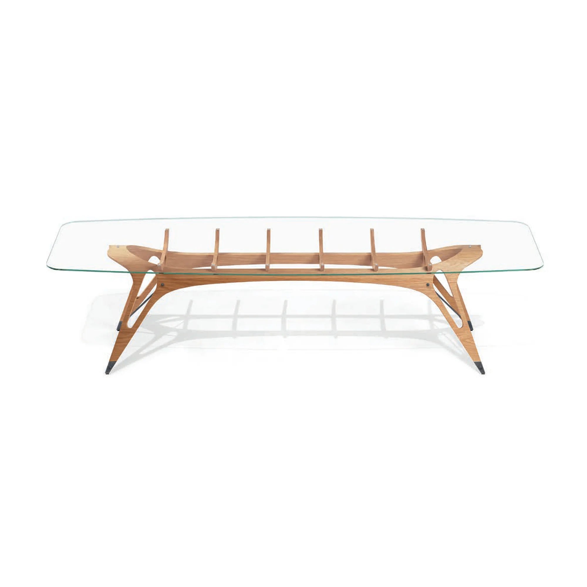 Vertebra 2333 Dining Table - Natural/Extra-Clear Glass-7