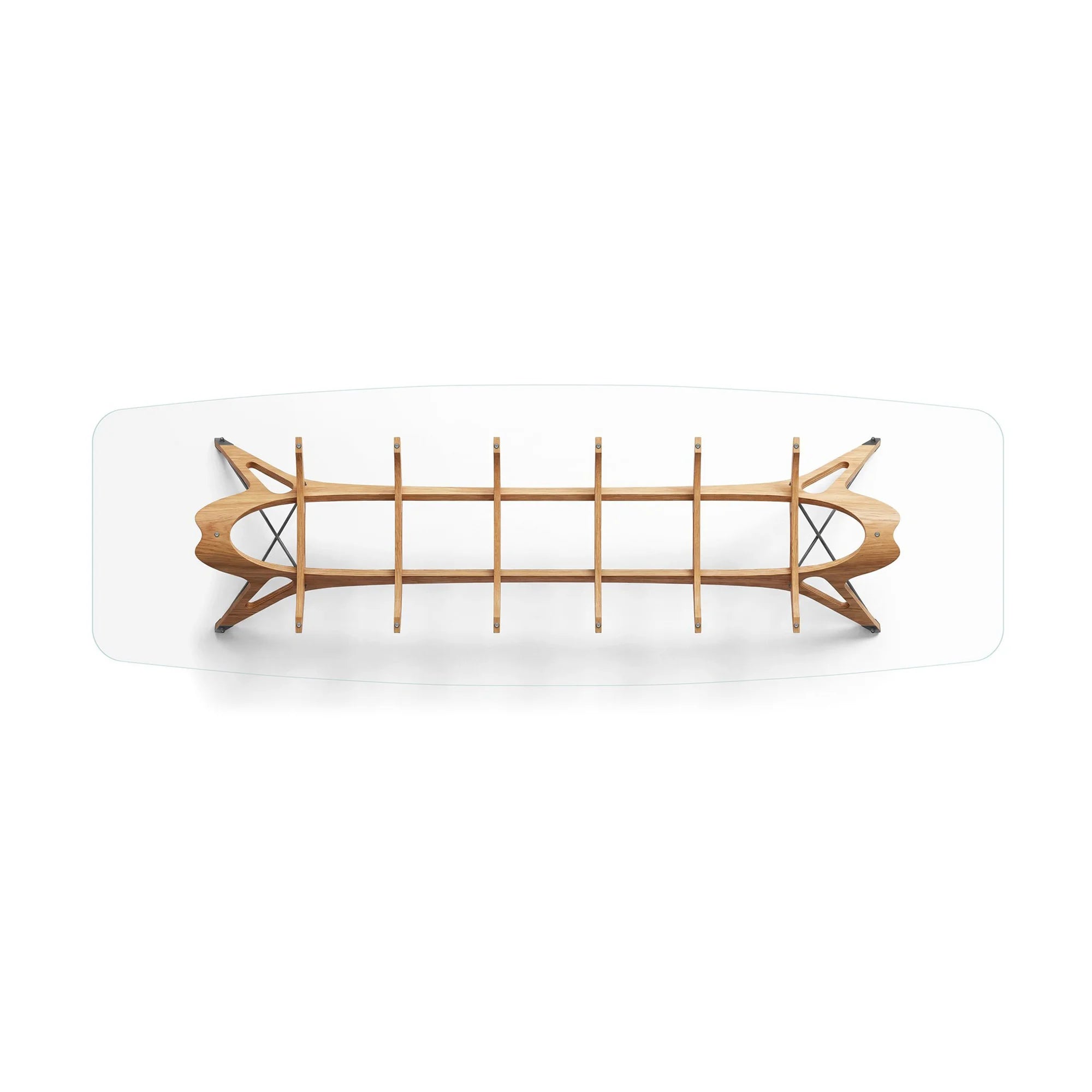 Vertebra 2333 Dining Table - Natural/Extra-Clear Glass-3