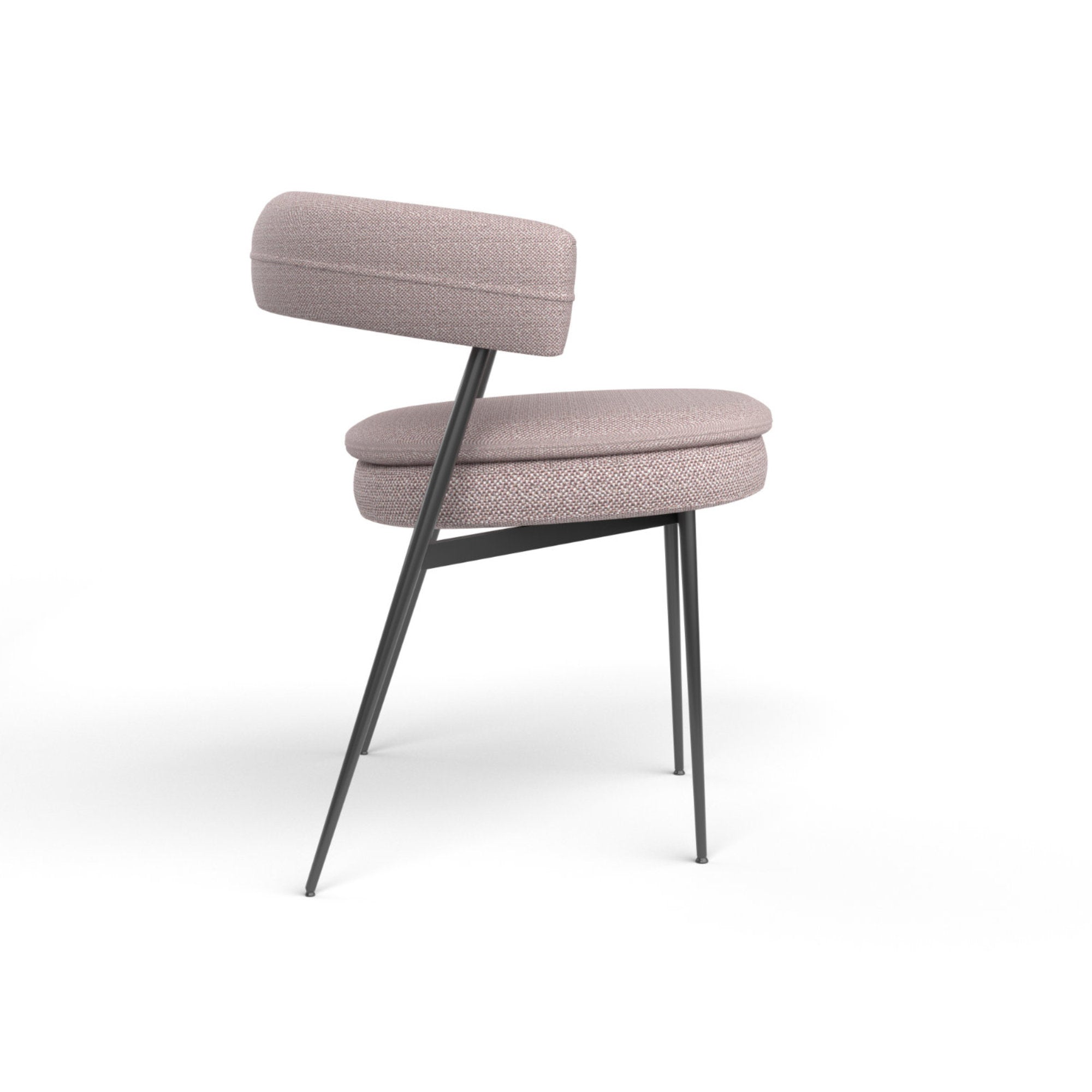 Nena 2262 Dining Chair - Matt Black/Fabric 30 (Tito 31825)-5
