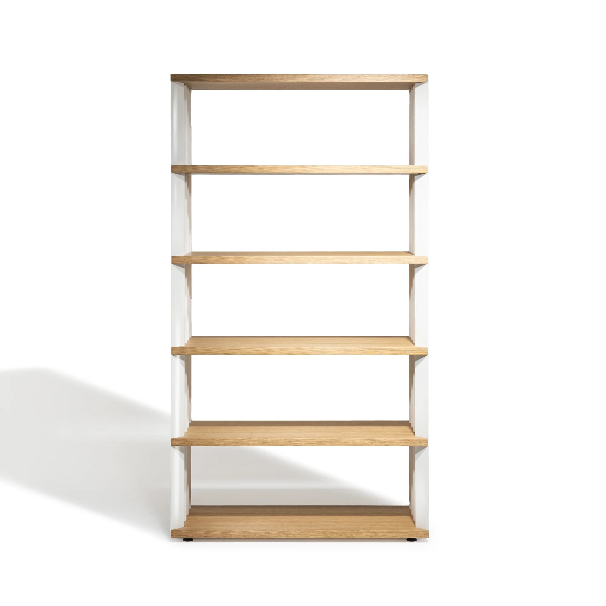 Z24 707 High Bookcase - Natural Varnished Oak/Talc-3