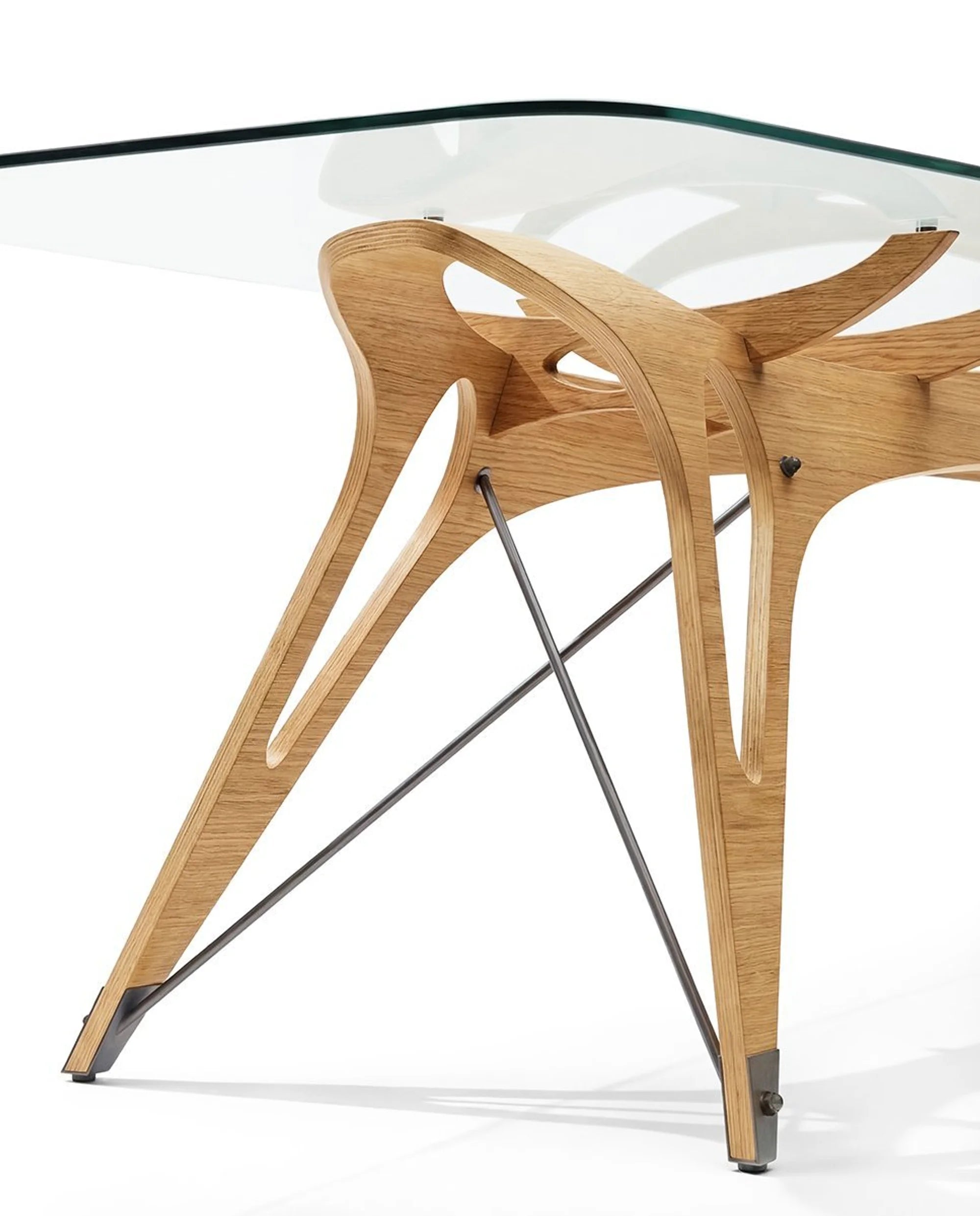Vertebra 2333 Dining Table - Natural/Extra-Clear Glass-6