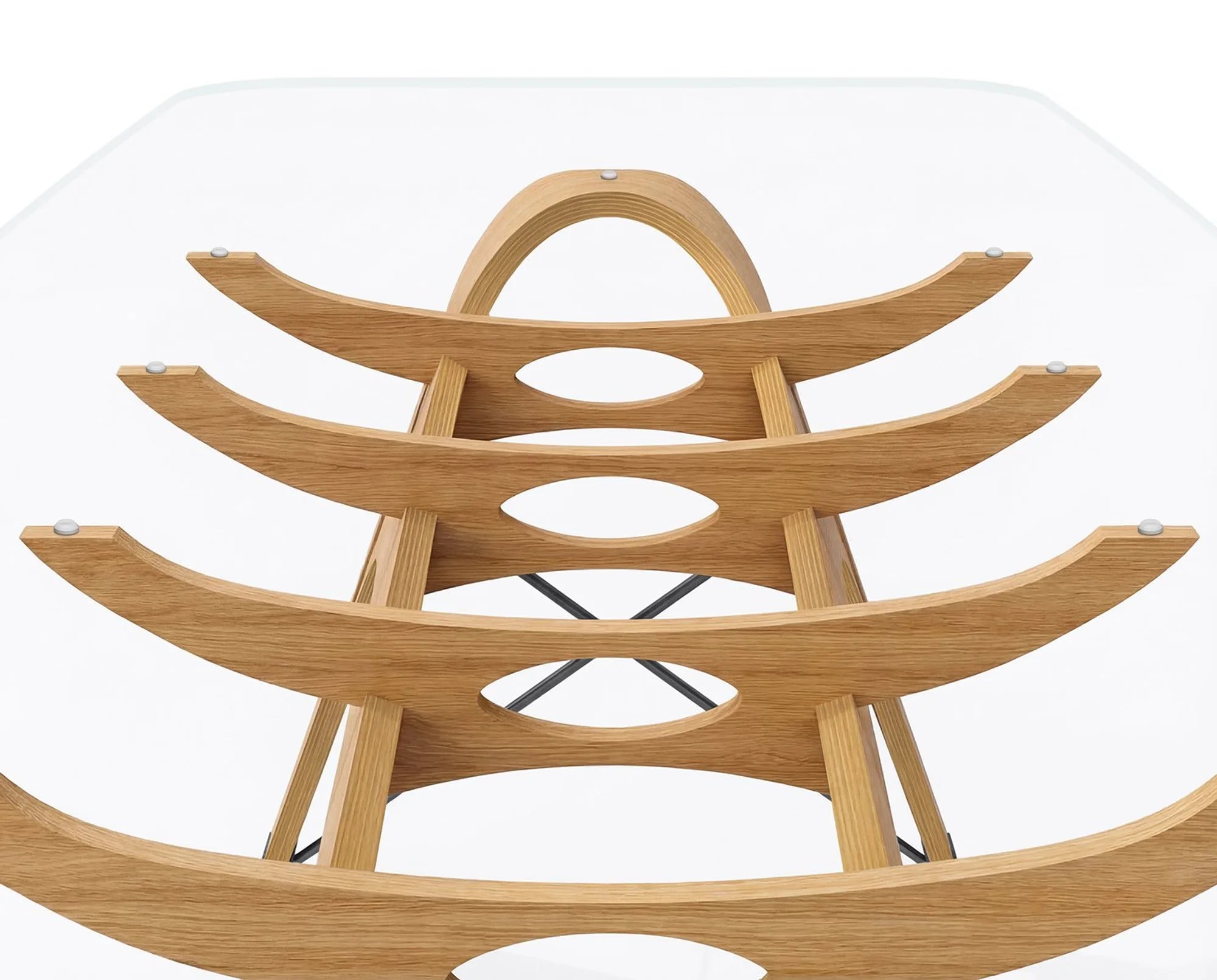 Vertebra 2333 Dining Table - Natural/Extra-Clear Glass-8