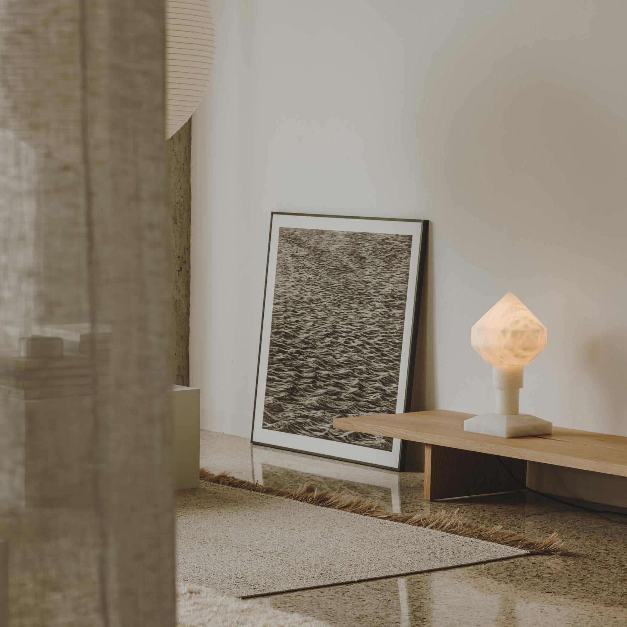 Zeleste Table Lamp - Alabaster-6