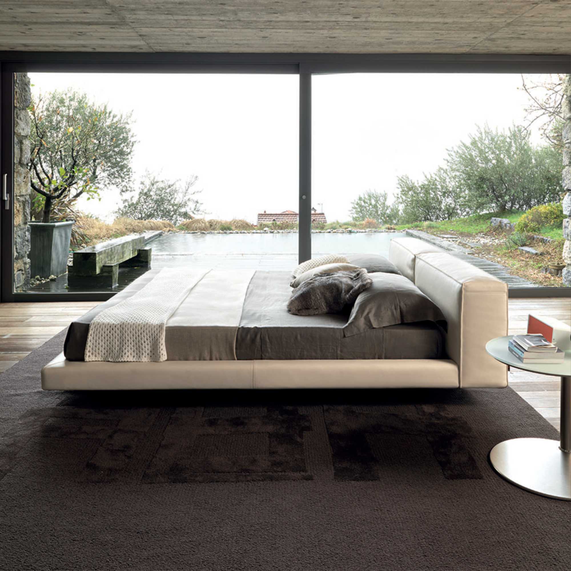 Zenit 180 Bed - Leather Y (Cielo 02 Avorio)-4