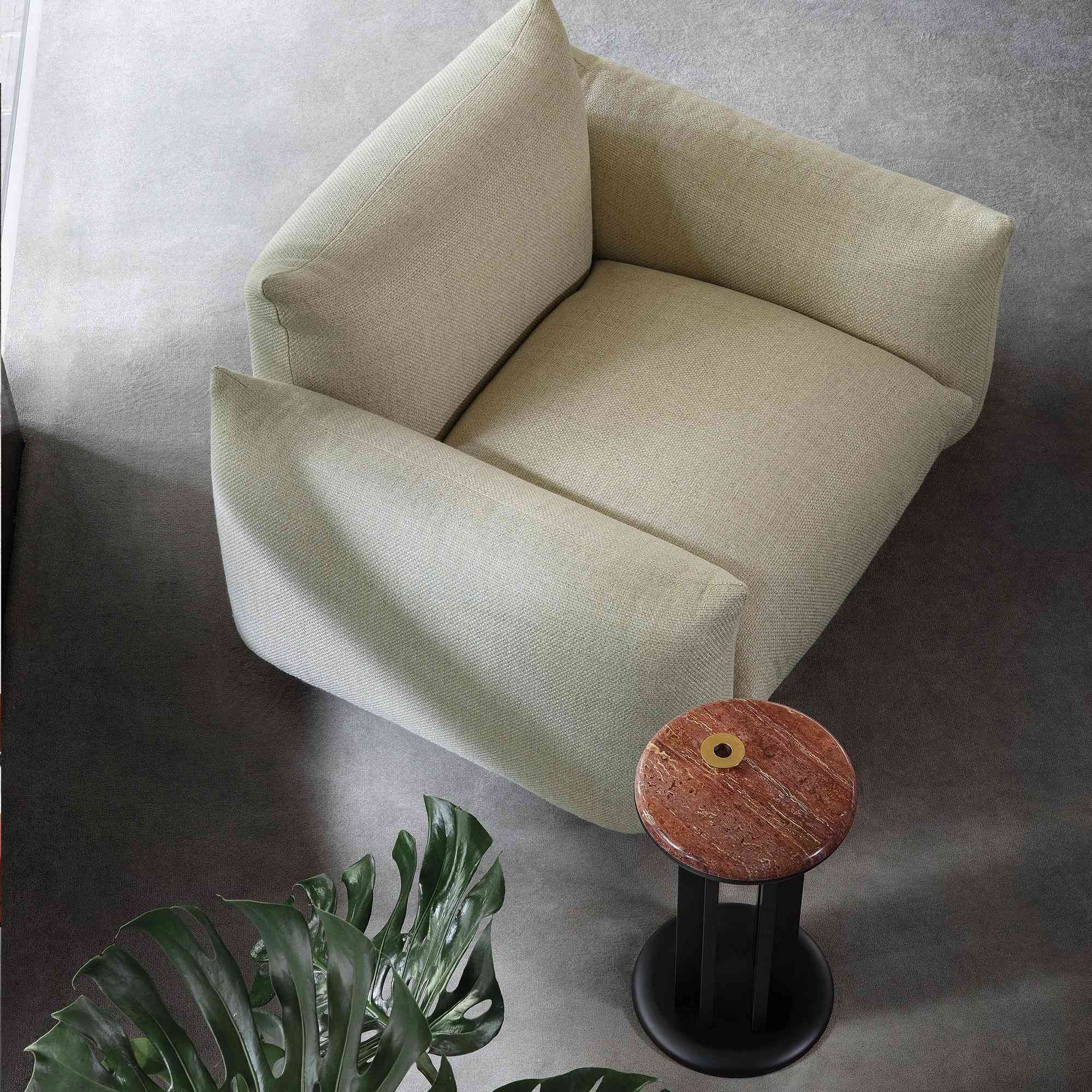 Arcolor 3976/T Side Table - Grey/Travertino Rosso