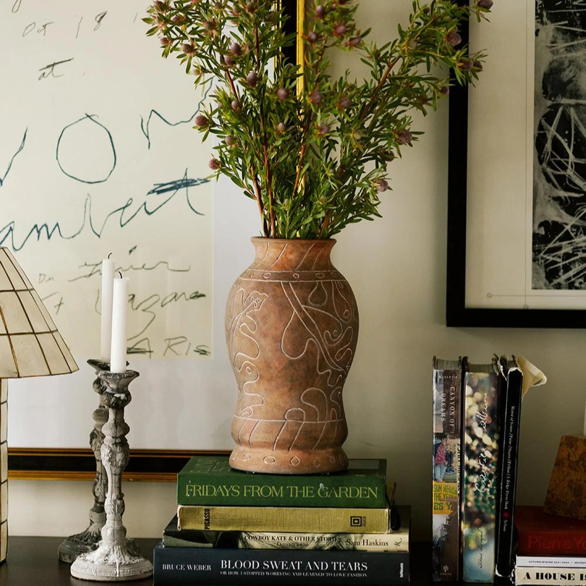 Frida Tall Vase - Brown-2