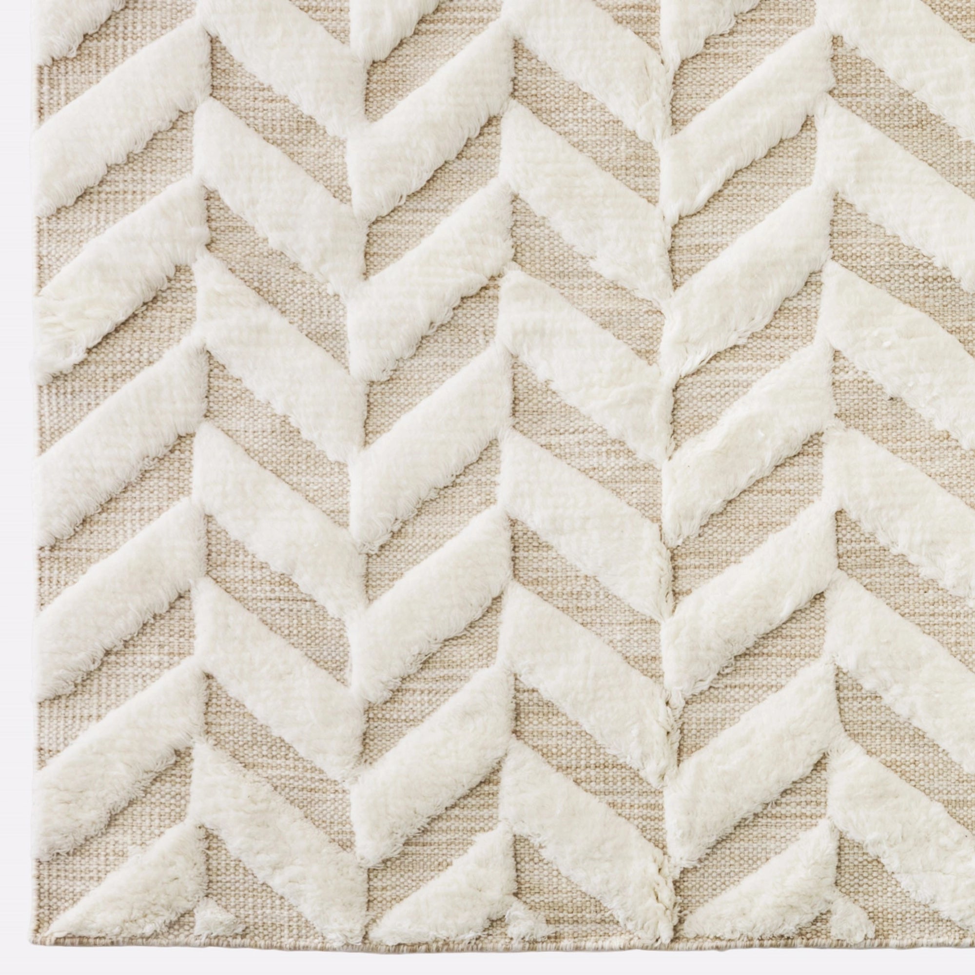 Herringbone Rug - White - 200x300-2