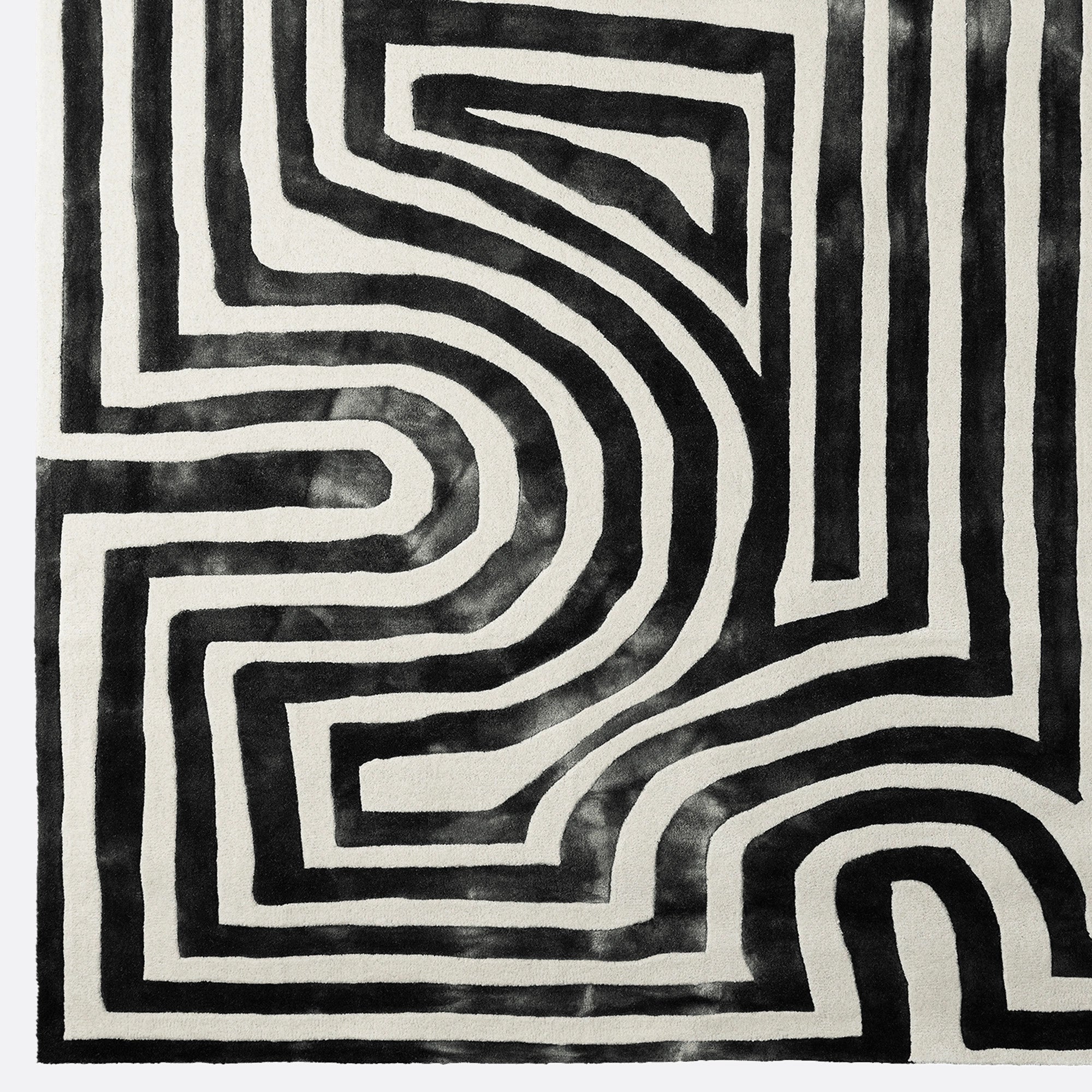Psychedelic Labyrinth Rug - Charcoal - 200x300-2