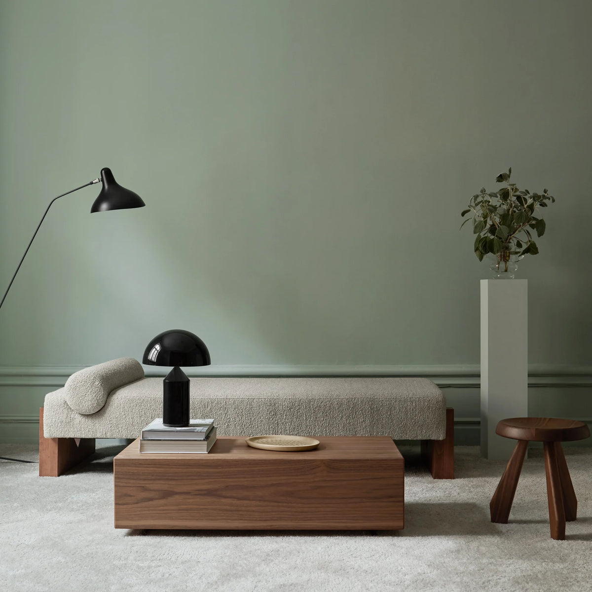 V 190 Daybed - Dark Stained Beech/Fabric (Barnum Sand 02)