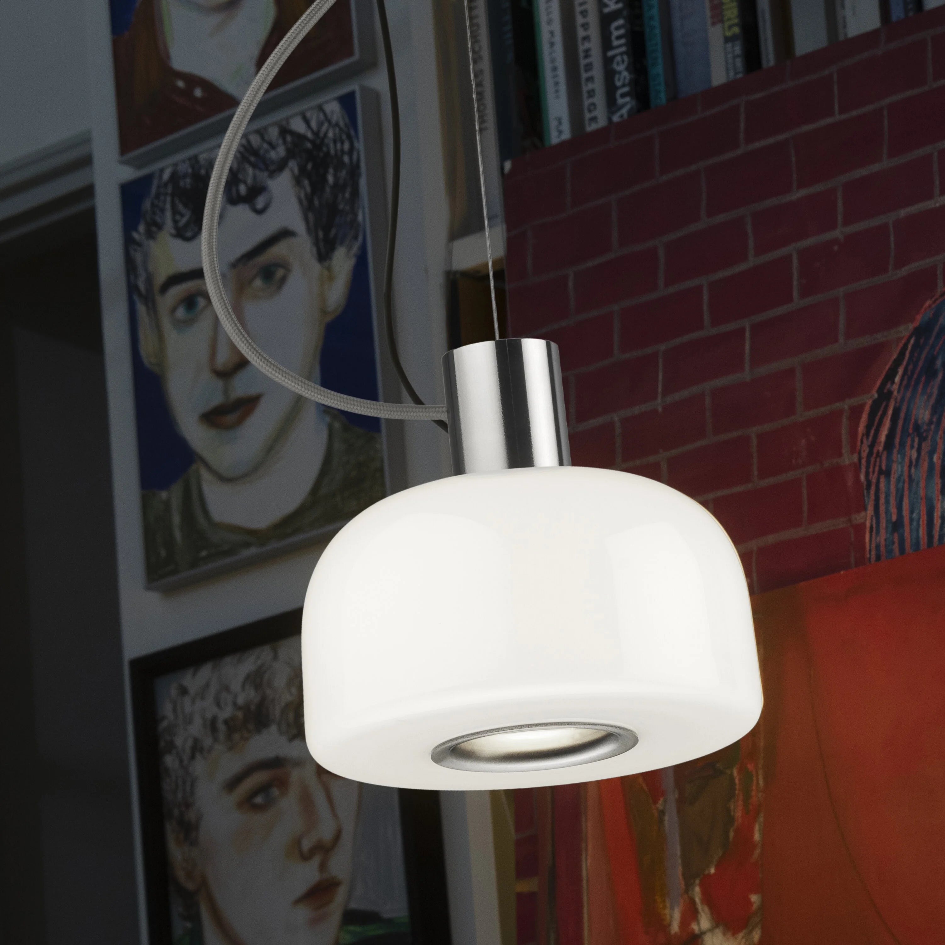 Bellhop Glass S1 Pendant Lamp - White-12