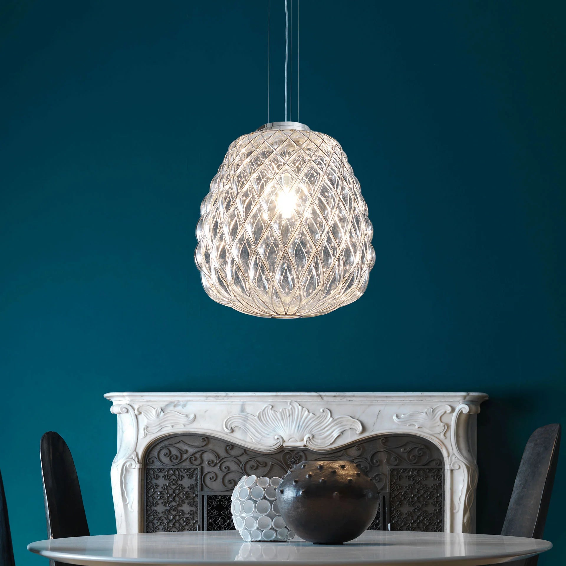 Pinecone Large Pendant Lamp - Gold/Clear-3